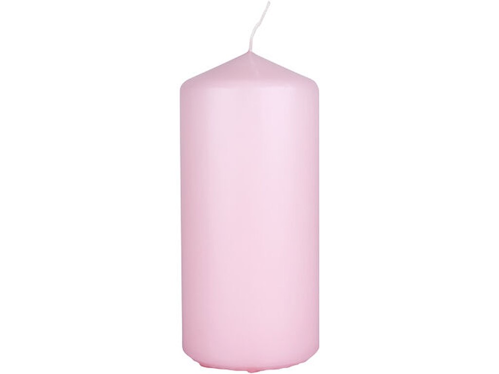 Bloklys Ø7xH15cm brændetid 65 timer parrafin soft pink