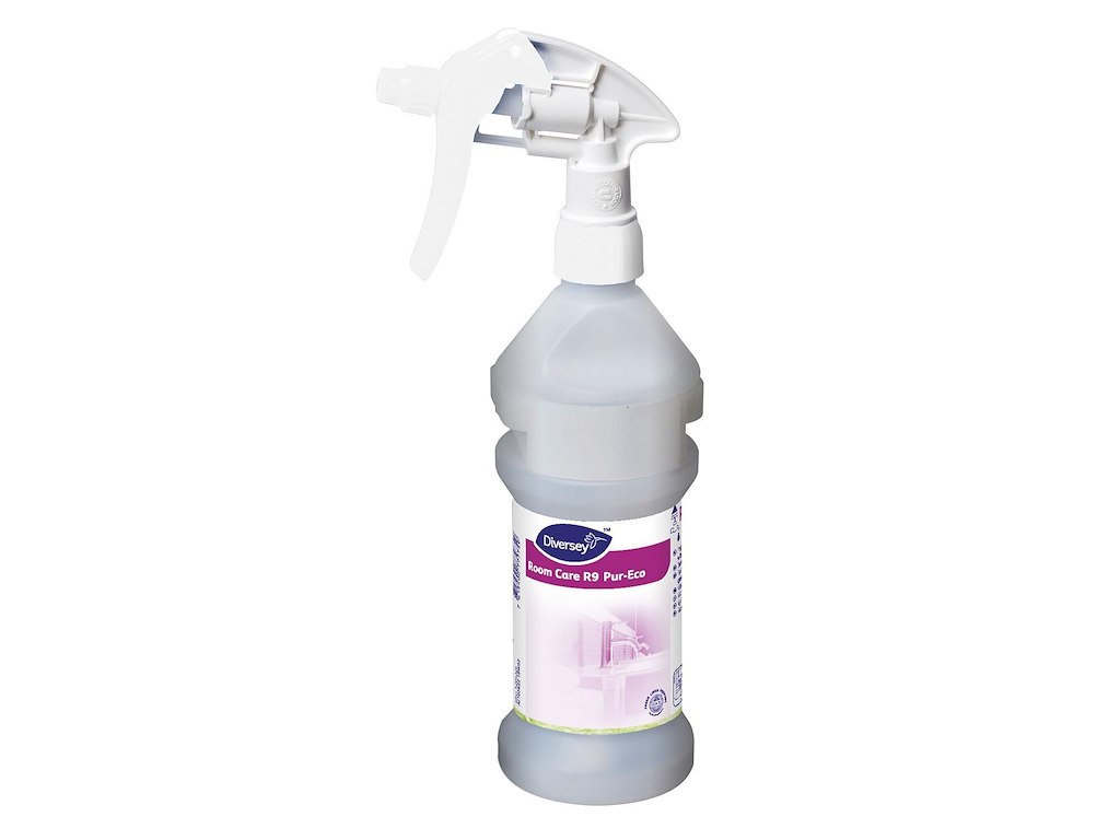 Flaske Tom Skum 300ml med Hoved/Label Grå/Hvid til Room Care R9 Pur-Eco