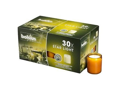 Glaslys Starlight Refill Brændetid 50 timer Ravgul