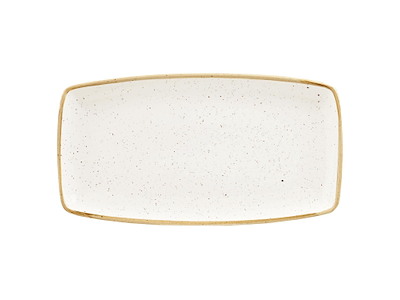 Tallerken Stonecast Rekt. 34.5x18.5cm Porcelæn Vanilje