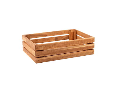 Trækasse 450x310x130 mm Olieret Eg