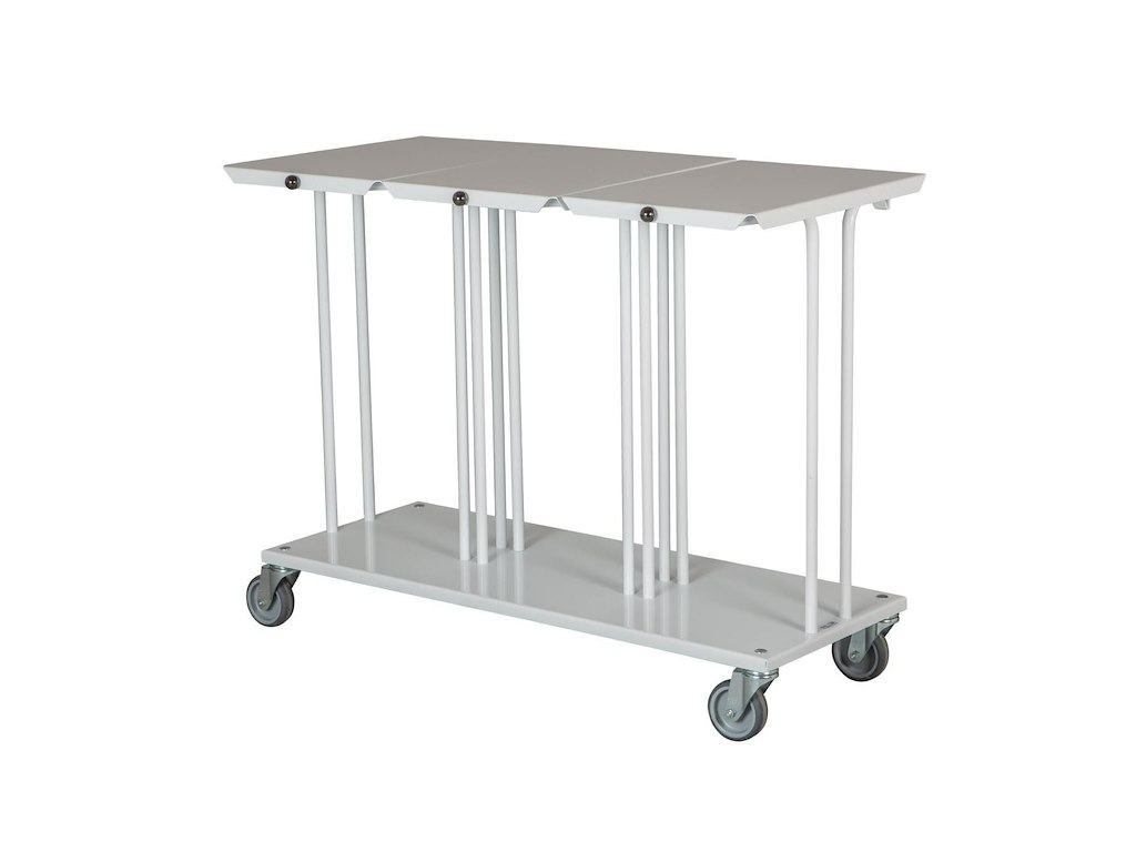 Affaldsstativ trippel med låg med bølje hvid til 110ltr