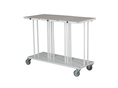 Affaldsstativ trippel med låg med bølje hvid til 110ltr