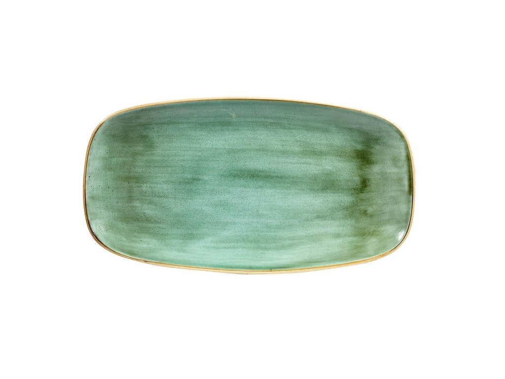 Serveringsfad Stonecast 35.5x18.9 cm Porcelæn Salturt Grøn