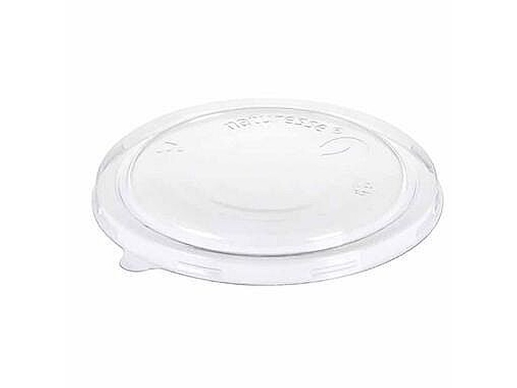 Plastlåg Naturesse Fladt Rund Ø150mm PLA med Antidug Klar