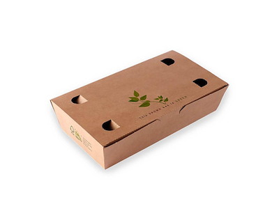 Pommes Frites Æske Nr. 5 L200xB140xH50mm Pap med tryk og låg Brun