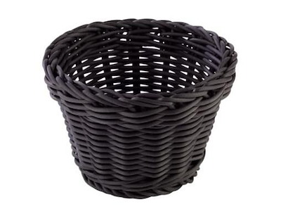Brødkurv Ø13x10 cm Rund Kraftig flet PP Sort