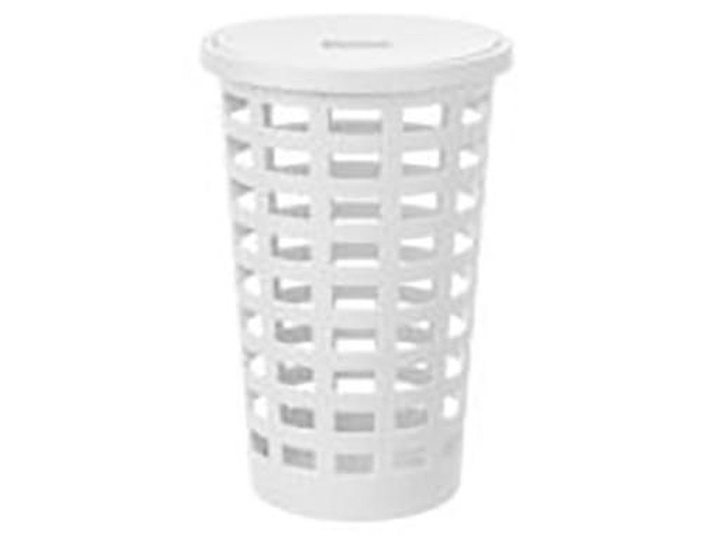 Vasketøjskurv rund Ø46,2xH63,2cm 54ltr PP med låg hvid
