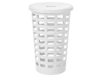 Vasketøjskurv rund Ø46,2xH63,2cm 54ltr PP med låg hvid