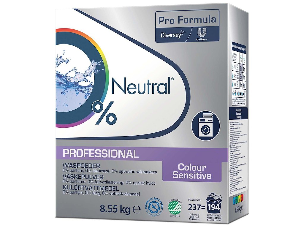 Vaskepulver Neutral Proffessional Colour Sensitive Svanemærket u/Parfume 8.55 kg