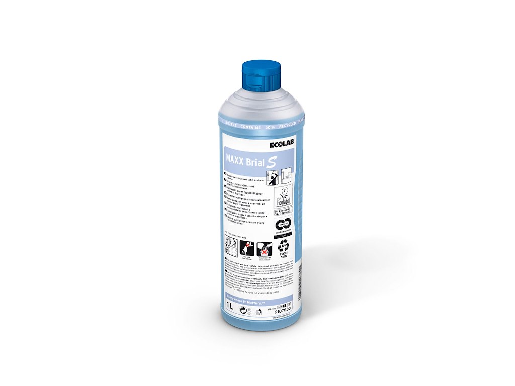 Glasrens/Universalrengøring flydende Maxx Brial S 1ltr Ecolabel til overflader