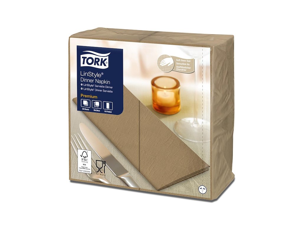 Serviet Tork Linstyle 39x39cm 1/8-fold Biscuit