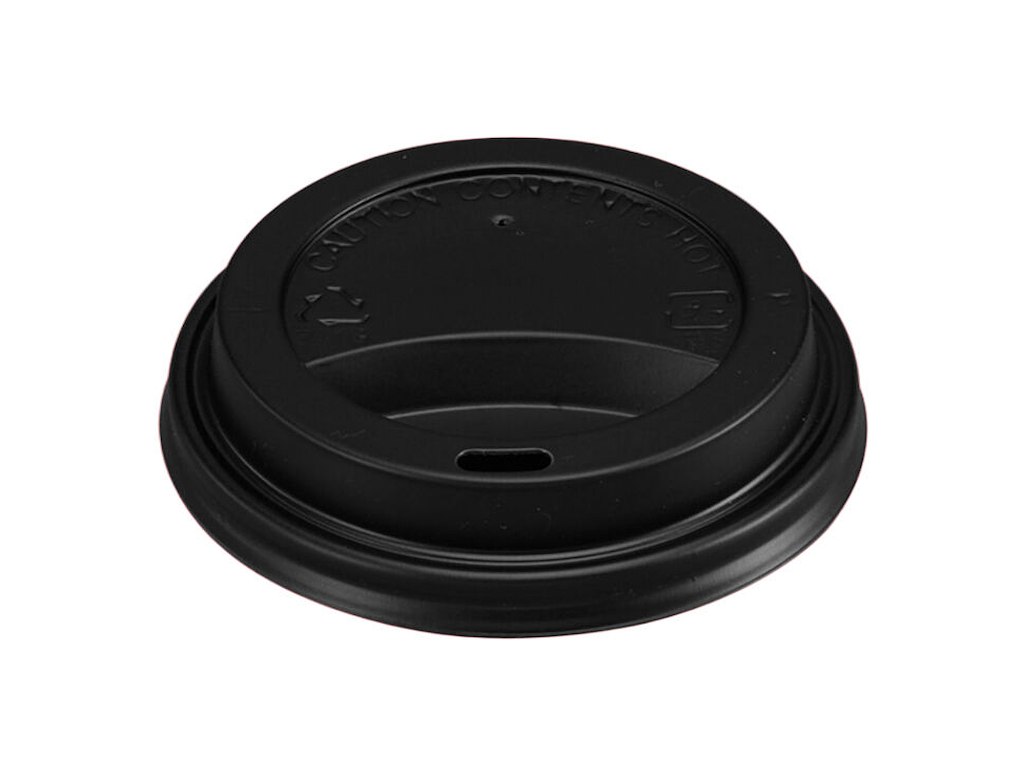 Drikkelåg Plast Ø90xH20mm Til Kaffebæger Sort
