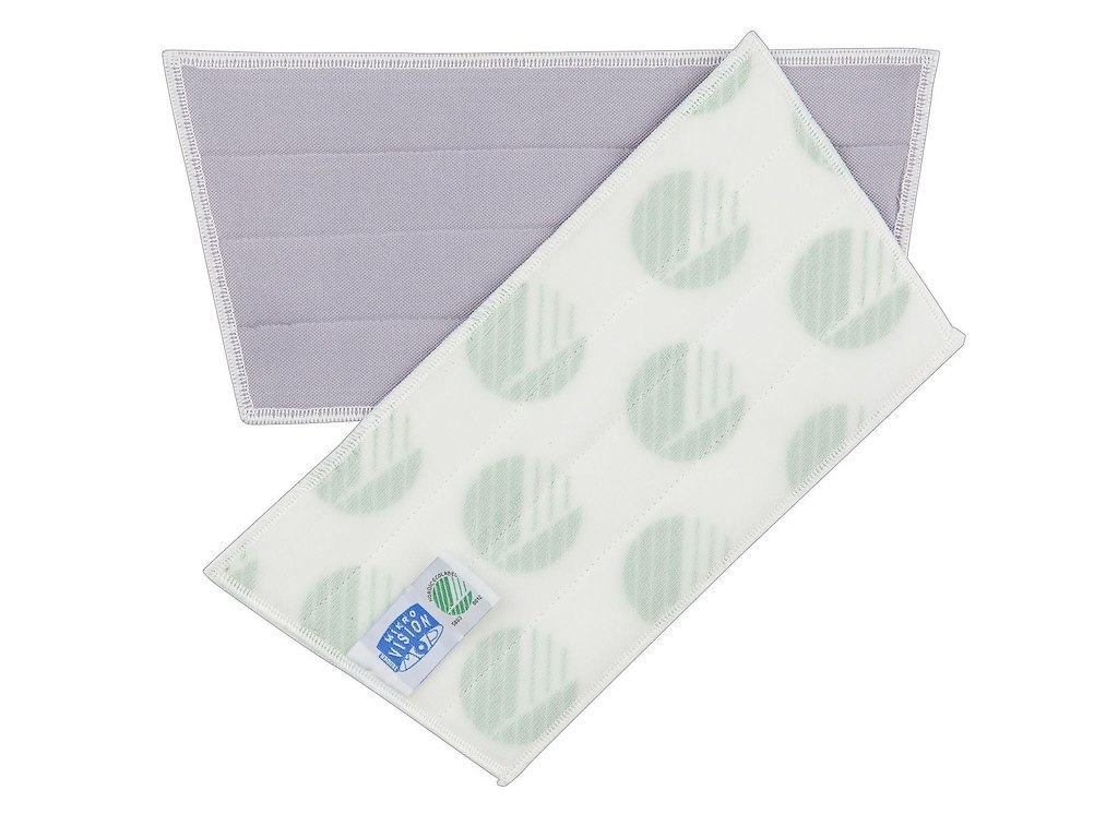 Moppe Velcro Mikro Vision Glasmop 30cm Microfiber Svanemærket Grå Tør til glas