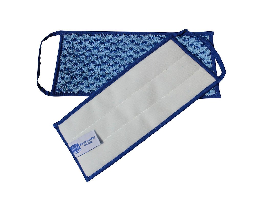 Moppe Velcro Heavy Duty Mop 30cm Microfiber Blå Våd til tavler/inventar