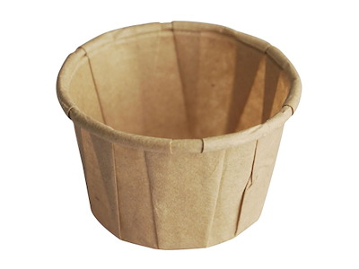 Dressingbæger papir 30 ml 1 oz rund plisseret brun