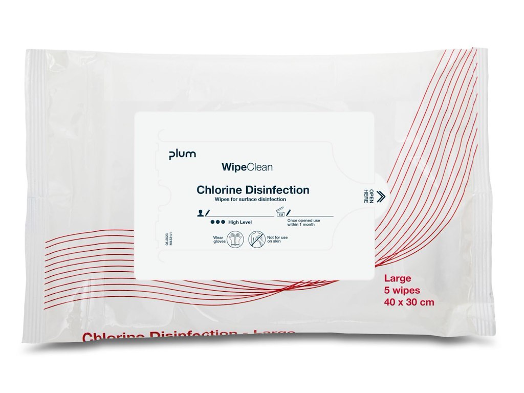 Desinfektion Serviet PLUM Disinfection wipe med Klor Large 40x30 cm