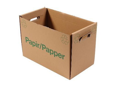 Papkasse 440x244x300 mm Brun med Tryk til Returpapir