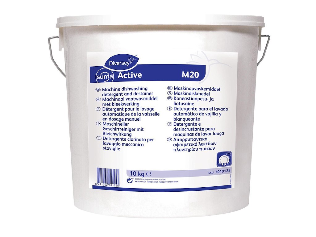 Maskinopvask Pulver Suma Active M20 10kg med Klor til belægninger
