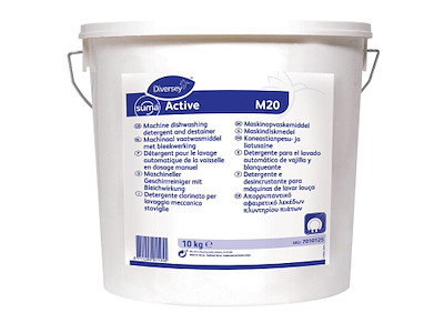 Maskinopvask Pulver Suma Active M20 10kg med Klor til belægninger
