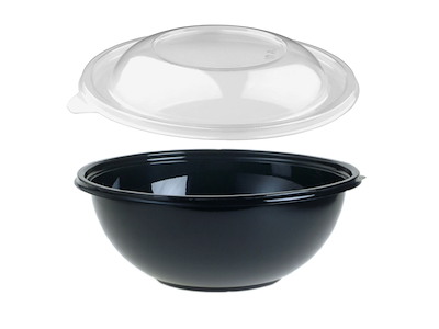 Bowle 4500ml Ø305x11mm APET Sort + Plastlåg Ø305x38mm APET SAMPAK 50 sæt