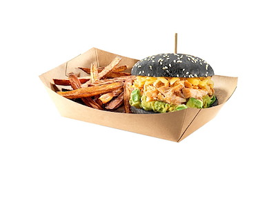 Pommes Frites Bakke L168xB96xH57mm Kraft/Pap/PLA Brun