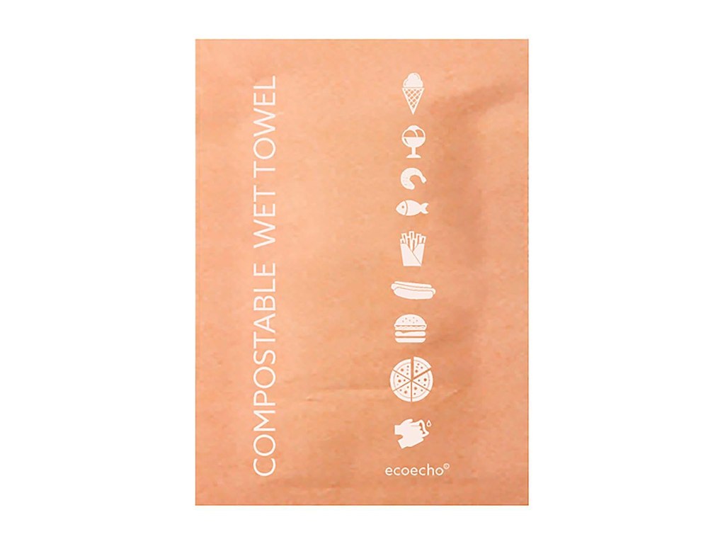 Vådserviet fugtighedsserviet Cleansi 55x60 mm Bionedbrydelig Brun