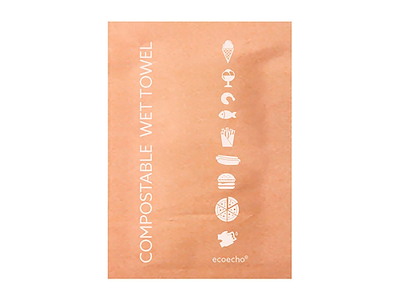 Vådserviet fugtighedsserviet Cleansi 55x60 mm Bionedbrydelig Brun