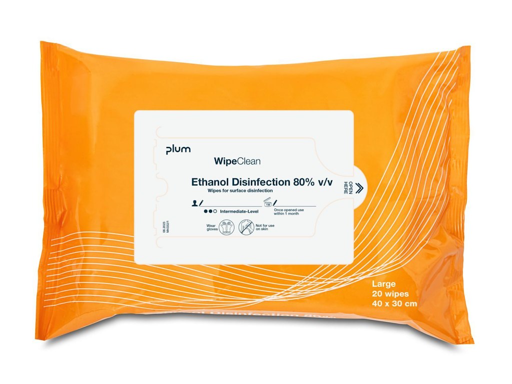 Desinfektion Serviet PLUM Ethanol Disinfection wipe Large 40x30 cm Orange