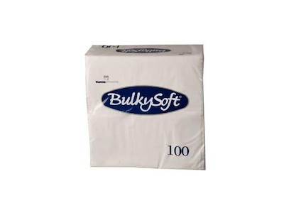 Serviet BulkySoft 40x40 cm 3-lag 1/8-falset Hvid