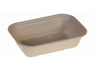 Bakke Rektangulær 1000ml L22.9xB15.3xH5.7cm Bagasse Bionedbrydelig Natur