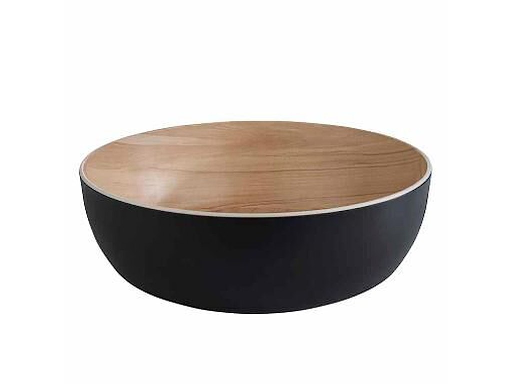 Skål Frida 4.7 ltr Ø30x9.5 cm Melamin Sort/Trælook