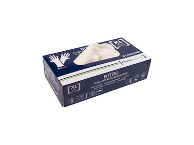 Handske Engangs Prime Source STANDARD str XL Nitril uden Pudder Hvid AQL 1.5
