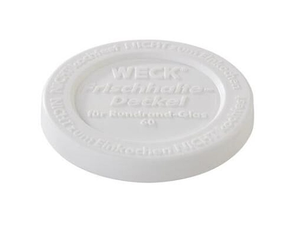 Låg Weck Ø8.6 cm til patentglas. Hvid Plast