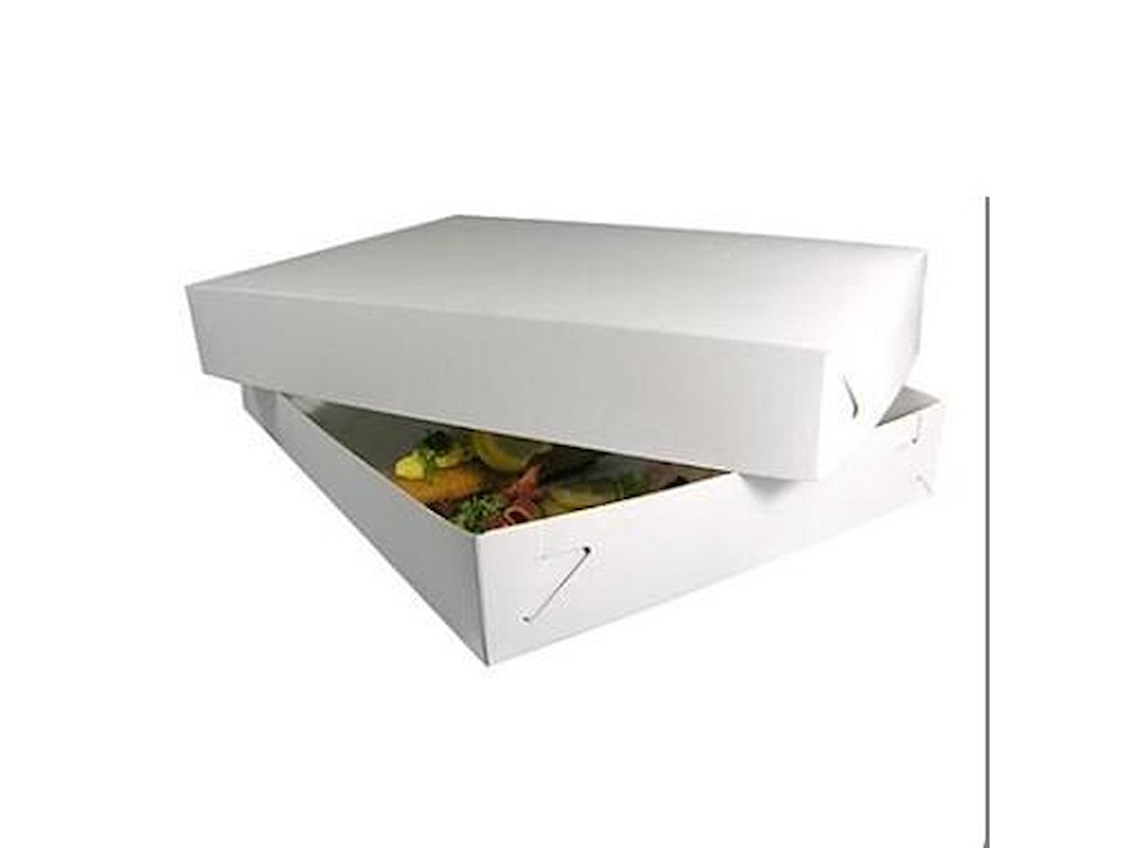 Smørrebrødsæske 510 gr 445x320x65 mm Kraftig Kvalitet Hvid