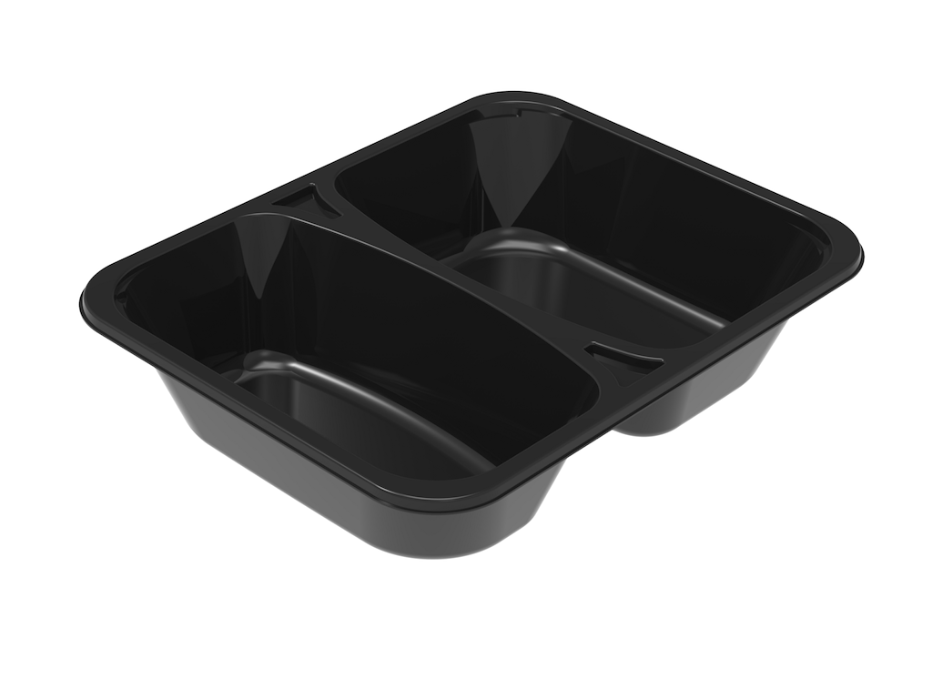 Bakke 2-rum 2227-2J 550/730ml L227xB178xH50mm CPET Sort