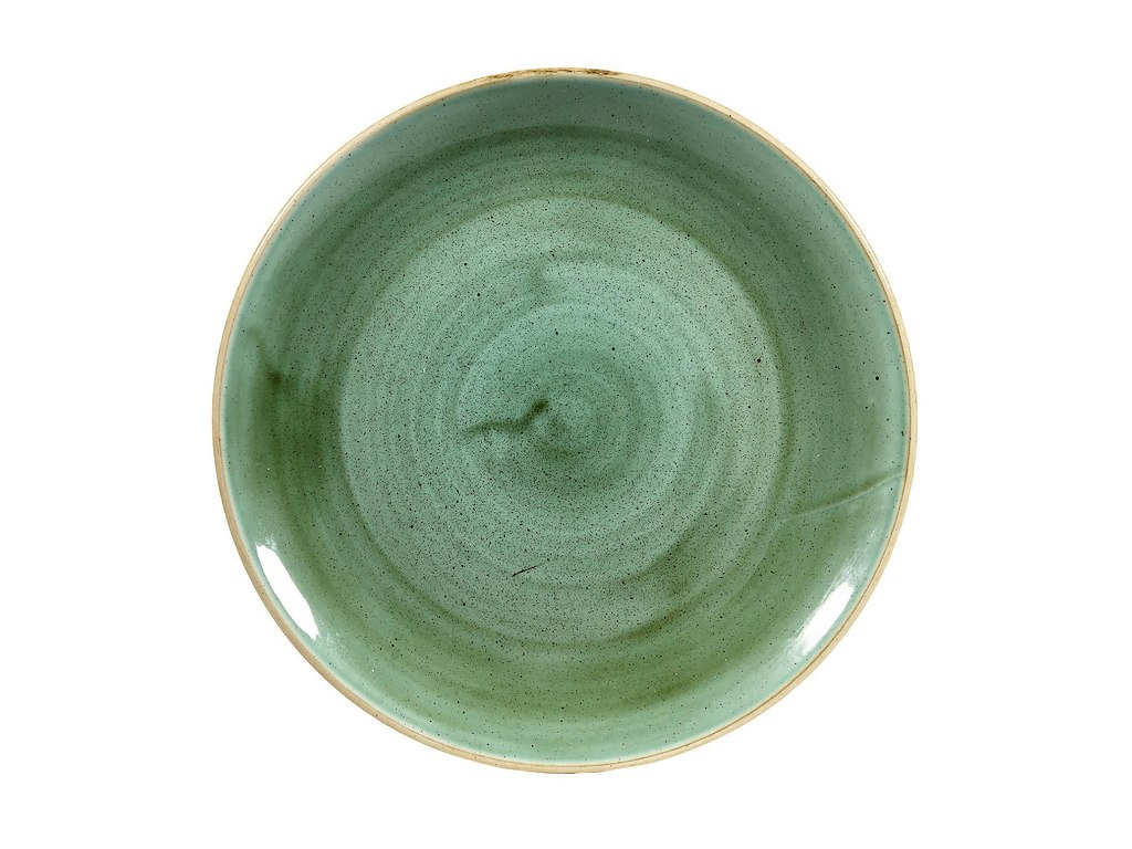 Tallerken Coupe Stonecast Ø26 cm Porcelæn Salturt Grøn