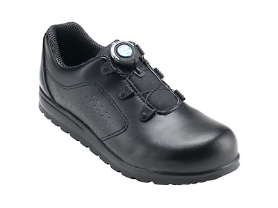 Sko Sundhed str 42 med stålwirelukning, ankelpolstring og perforering Sort