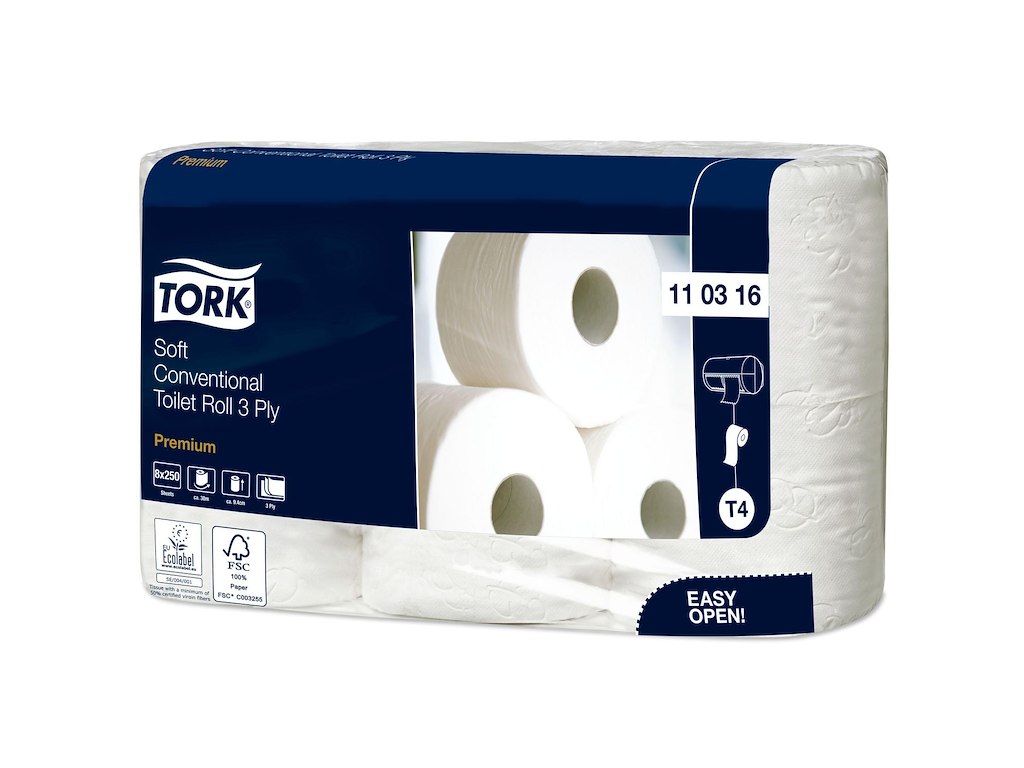 Toiletpapir Tork Premium T4 Ekstra soft 3-lag 27.45m