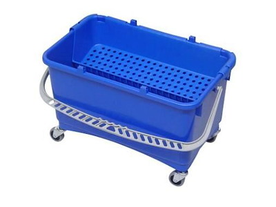 Spand 28 ltr 570x355x320 mm til Drypsystem Komplet med Rist/Hjul Blå