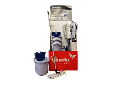 Moppesæt UltraSpeed Mini Display med Moppe 34cm/Fremfører/Skaft/Spand/Presse