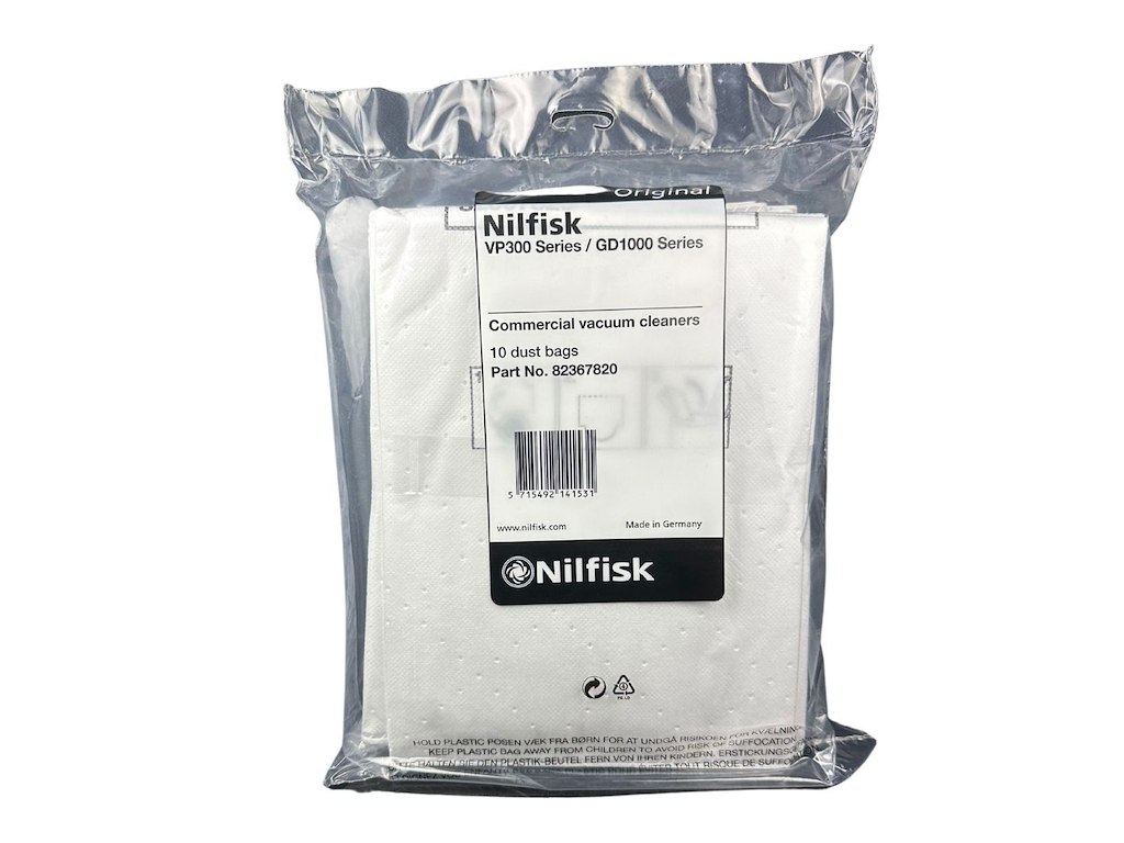 Originale Nilfisk støvposer i fleece til VP300/400, 10 stk.