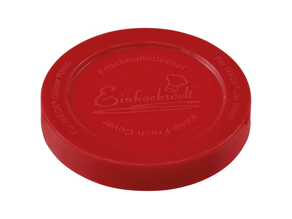 Låg Weck Ø6.7 cm til Patentglas. Silikone Rød