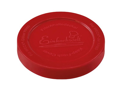 Låg Weck Ø6.7 cm til Patentglas. Silikone Rød