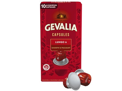 Kaffekapsel GEVALIA Lungo 10 kaps/pk Styrke 6