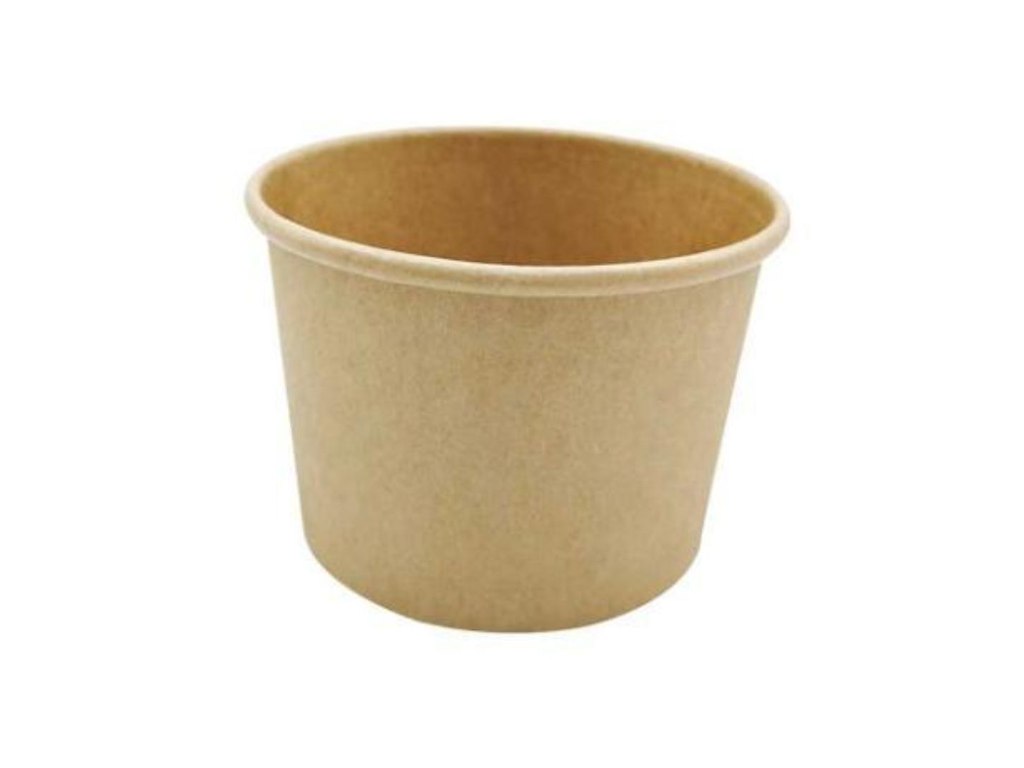 Papbæger Soup-To-Go 35 cl 12 oz - 96x70 mm Plast på indersiden Brun