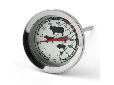 Stegetermometer Ø5x9 cm Analog Rustfri stål