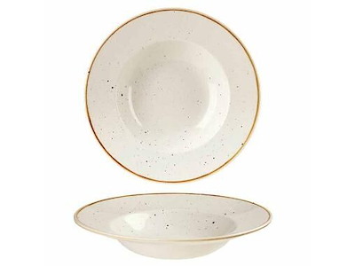 Skål Stonecast 46.8 cl Ø28x3.7 cm Bred fane Porcelæn Vanilje