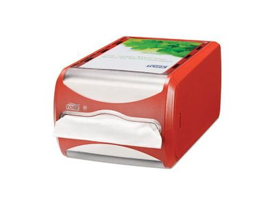 Dispenser serviet Tork XPN N4 Diskmodel Rød