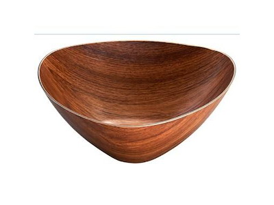 Skål Retro 29x29x11 cm Trekant PS Brun